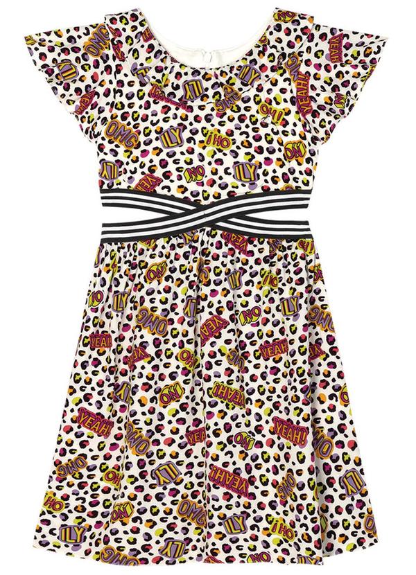 Marisol - Vestido Animal Print Menina Bege