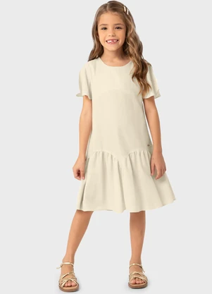 Carinhoso - Vestido Areia Curto em Lurex - CARINHOSO