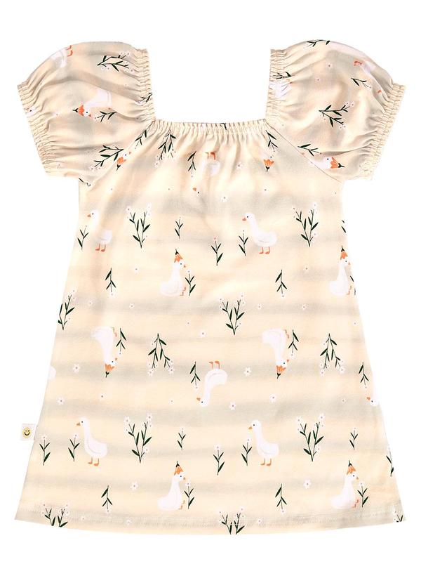 Malwee Kids - Vestido Areia Evasê Patos Menina 2