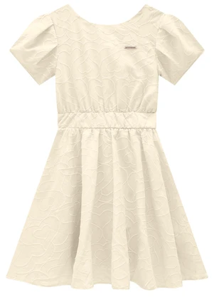 Carinhoso - Vestido Areia Godê Bordado - CARINHOSO