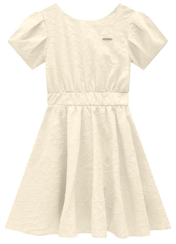 Carinhoso - Vestido Areia Godê Bordado