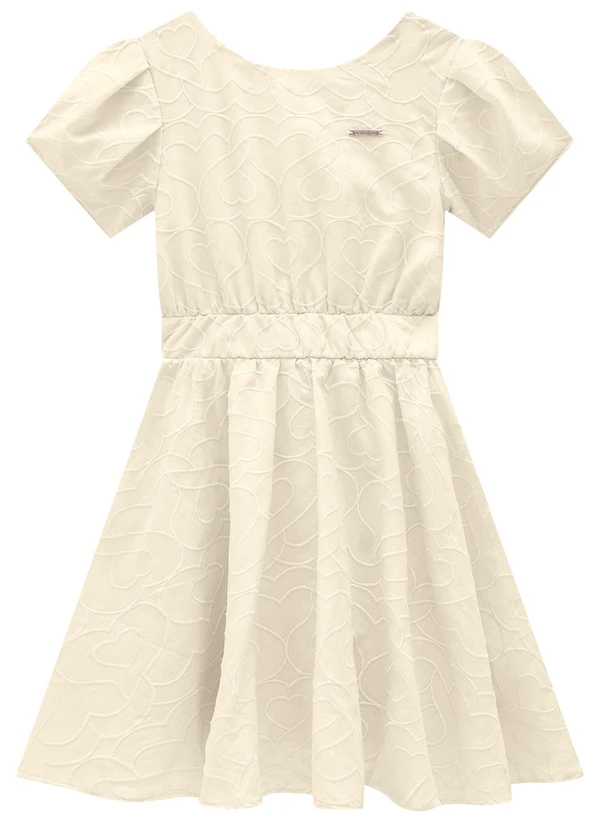 Carinhoso - Vestido Areia Godê Bordado