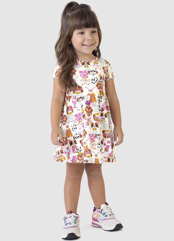 Malwee Kids - Vestido Areia Godê de Cachorrinhos