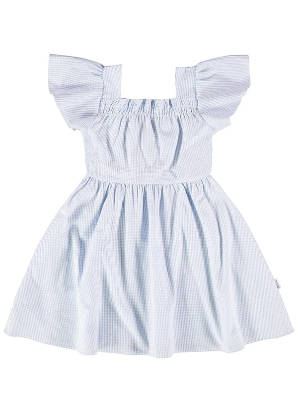 Malwee Kids - Vestido Azul Claro Listrado Godê em Anarruga 2