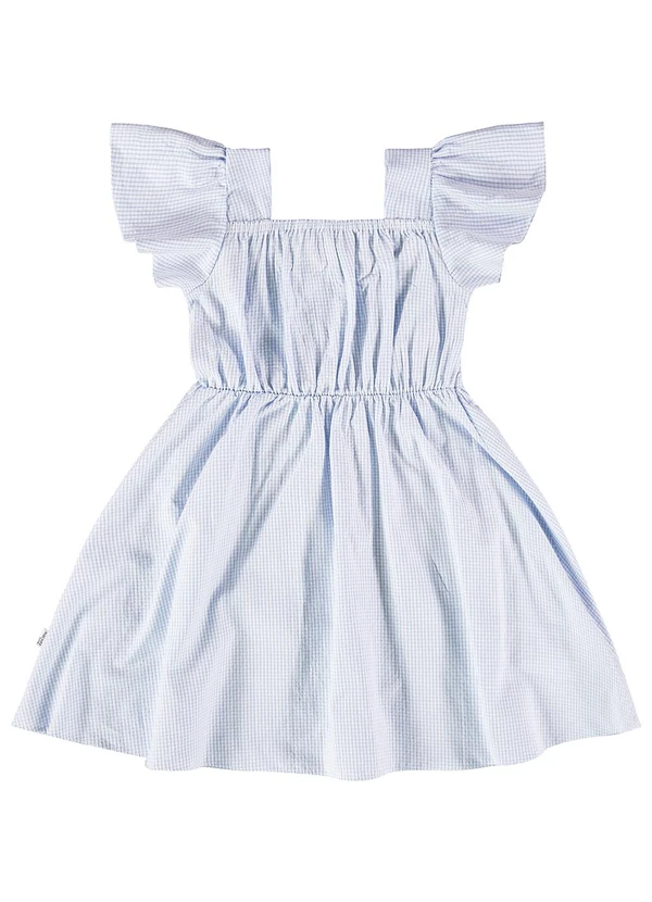 Malwee Kids - Vestido Azul Claro Listrado Godê em Anarruga 3
