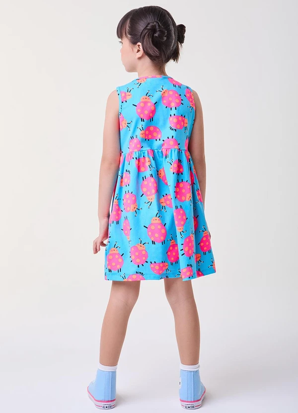 Bimbi - Vestido Azul com Joaninhas Azul 2