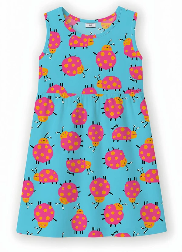 Bimbi - Vestido Azul com Joaninhas Azul 4