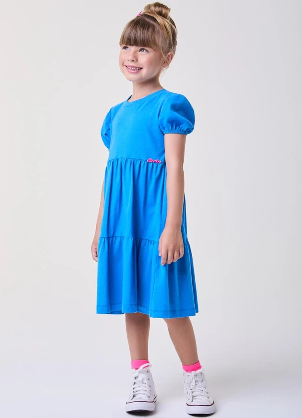 Bimbi - Vestido Azul com Manga Bufantes Azul 2
