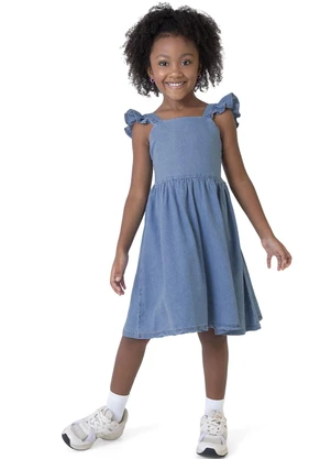 Malwee Kids - Vestido Azul Curto Jeans - MALWEE KIDS