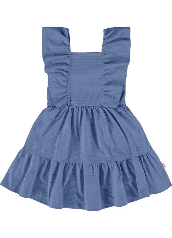Malwee Kids - Vestido Azul Escuro Curto Marias em Malha