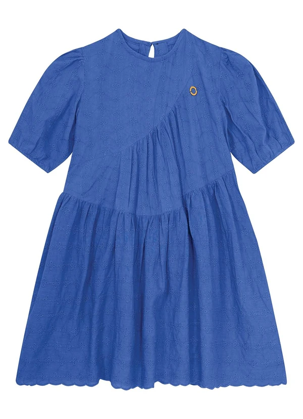 Carinhoso - Vestido Azul Escuro Evasê em Laíse Menina 2