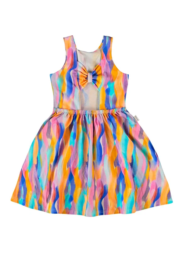 Malwee Kids - Vestido Azul Godê Abstrato 4