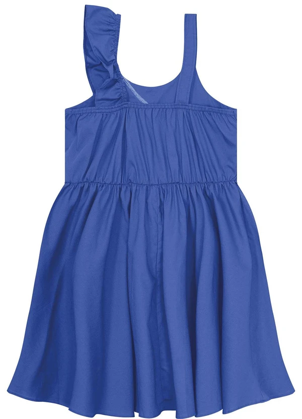 Carinhoso - Vestido Azul Godê em Algodão Stretch Menina 3