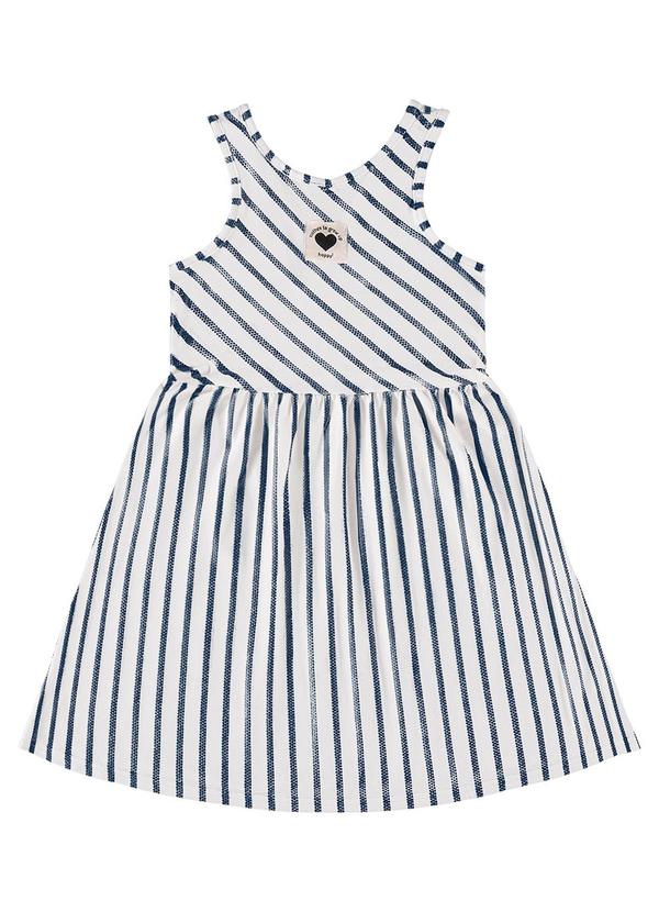 Malwee Kids - Vestido Azul Marinho Godê Listrado