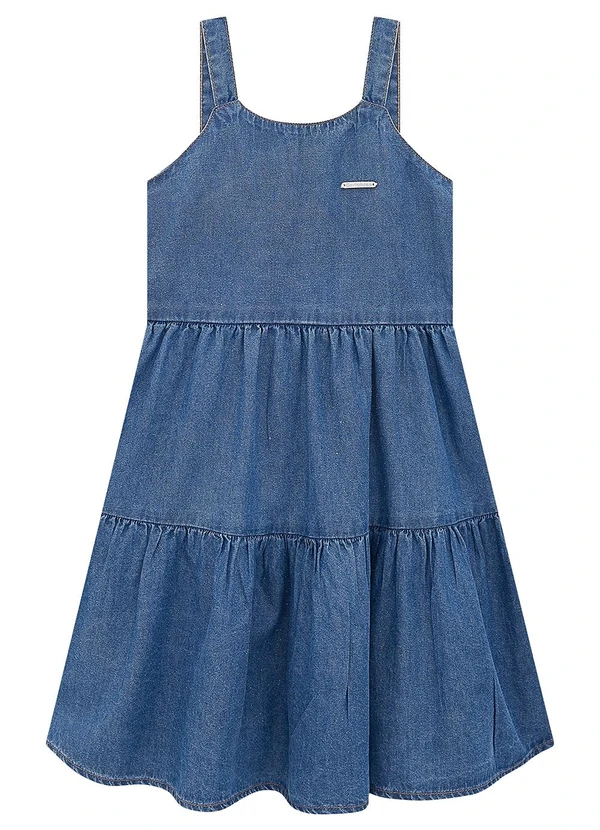 Carinhoso - Vestido Azul Mídi Jeans 1