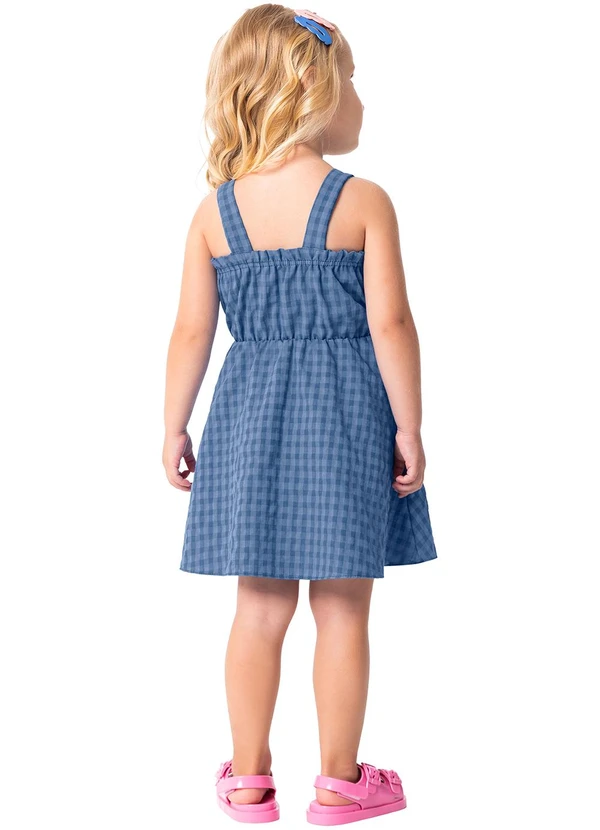 Malwee Kids - Vestido Azul Pastel Godê Vichy em Anarruga 2