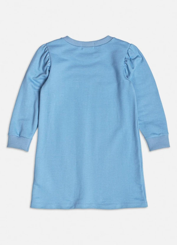 Momi - Vestido Azul Patch de Ursinha de Moletom Azul 2