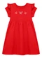 Duduka - Vestido Estampa Rotativa Flores sem Mangas Bege - variação: Vermelho