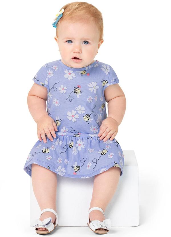 Alenice - Vestido Babado Menina Azul