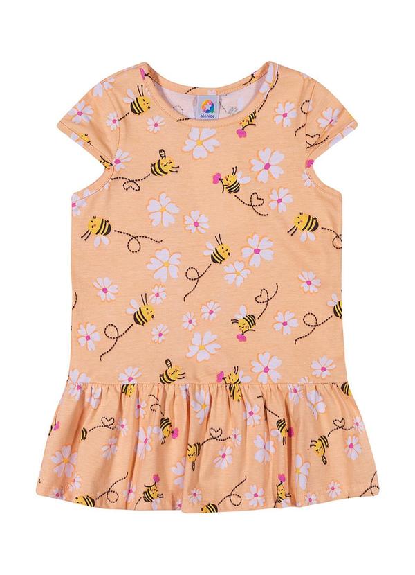 Alenice - Vestido Babado Menina Laranja