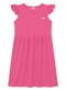 Duduka - Vestido  Estampa Flores com Amarração  Bege - variação: Rosa