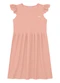 Duduka - Vestido  Estampa Flores com Amarração  Bege - variação: Rosa