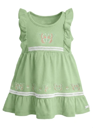 Mundi - Vestido Bebê Bordado de Borboleta Verde - MUNDI