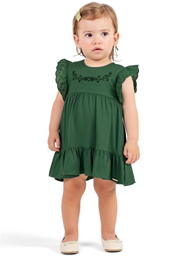 Colorittá - Vestido Bebê Bordado Floral Colorittá Verde 1