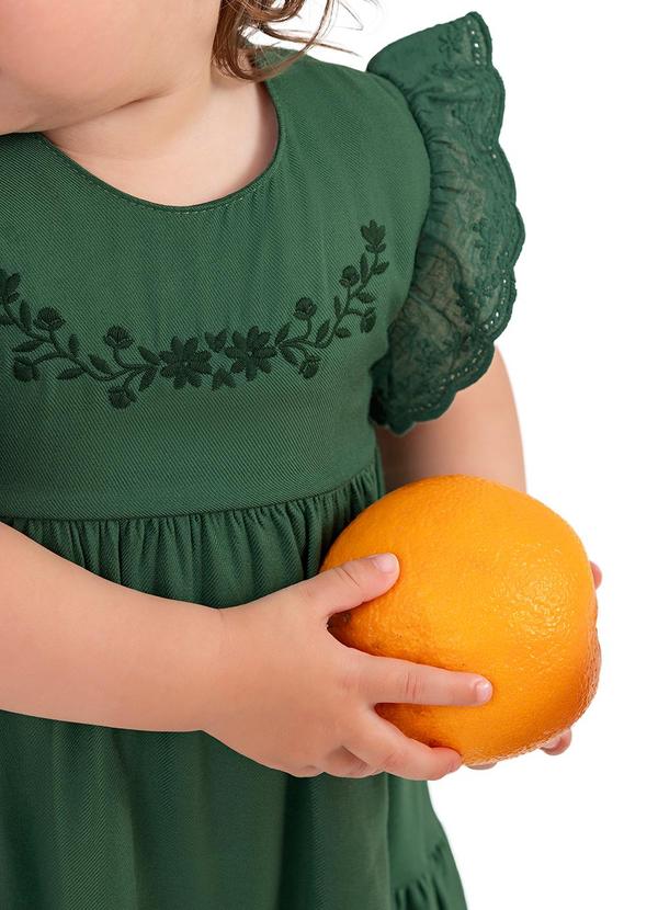 Colorittá - Vestido Bebê Bordado Floral Colorittá Verde 3