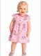 Duduka - Vestido Bebê Estampa com Fita na Cintura  Bege - variação: Rosa