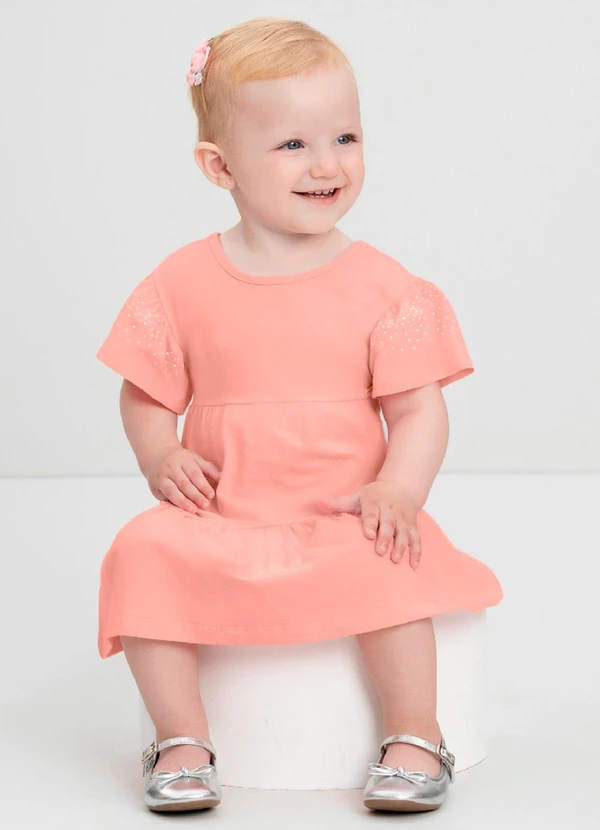 Quimby - Vestido Bebê com Strass Quimby Rosa