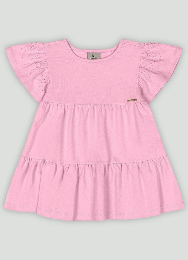 Quimby - Vestido Bebê com Strass Quimby Rosa