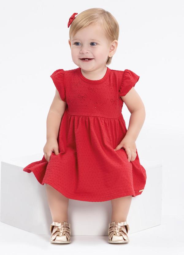 Alakazoo - Vestido Bebê com Strass Vermelho