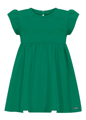 Alakazoo - Vestido Bebê de Mangas Curtas com Strass Verde - ALAKAZOO
