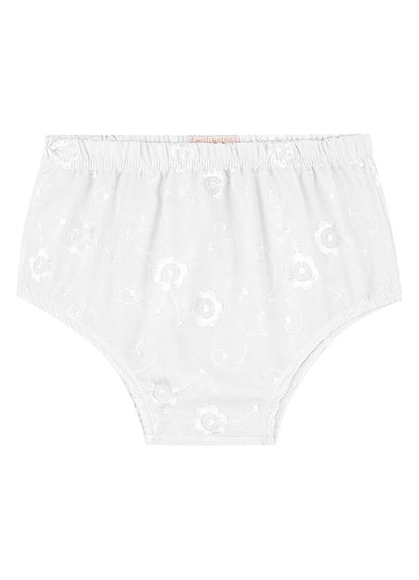 Milli e Nina - Vestido Bebê e Tapa Fraldas em Laise Branco 3