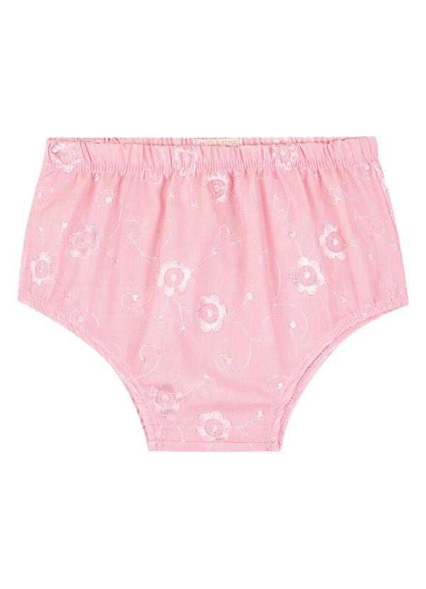 Milli e Nina - Vestido Bebê e Tapa Fraldas em Laise Rosa 2
