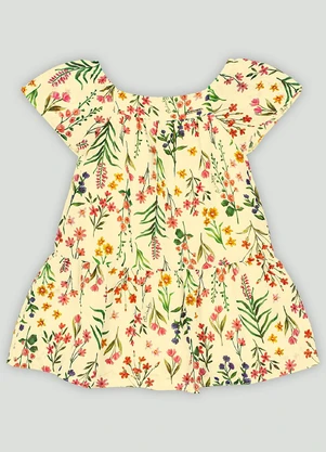 Vestido Bebê em Chiffon Forrado Quimby Amarelo - QUIMBY