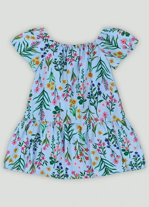Vestido Bebê em Chiffon Forrado Quimby Azul - QUIMBY