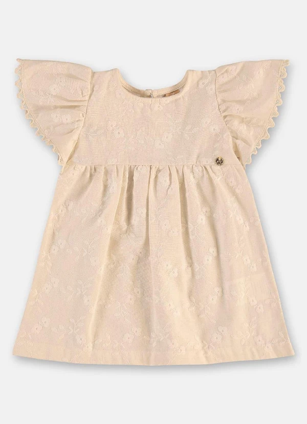 Up Baby - Vestido Bebê em Laise Evasê Branco 3