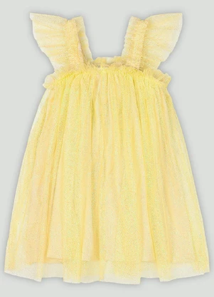 Vestido Bebê em Tule com Glitter Quimby Amarelo - QUIMBY