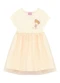 Duduka - Vestido Bebê Estampa com Fita na Cintura  Bege - variação: Bege