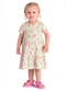 Duduka - Vestido Bebê Estampa Rotativa Folhas  Bege - variação: Bege