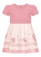 Alakazoo - Vestido Bebê Estampado com Malha Crochê Rosa - variação: Rosa