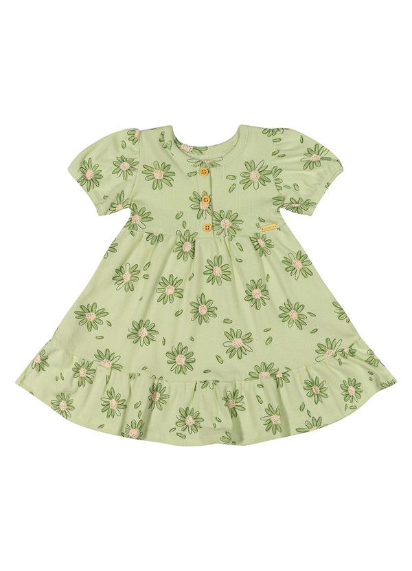 Colorittá - Vestido Bebê Flores Delicadas Colorittá Verde