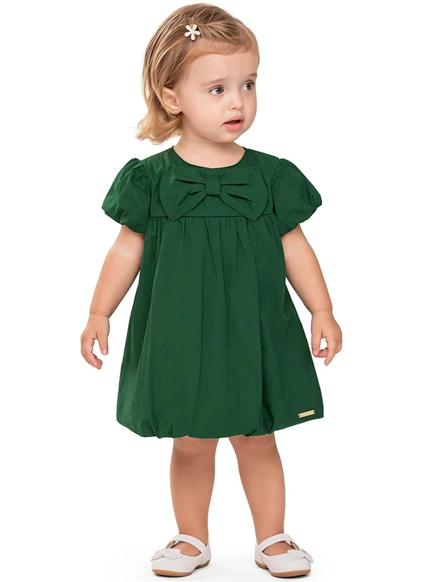 Colorittá - Vestido Bebê Menina Balonê Laço Verde 1