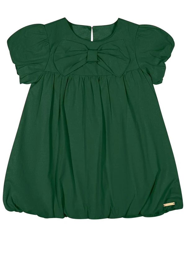Colorittá - Vestido Bebê Menina Balonê Laço Verde 2