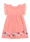 Elian - Vestido Bebê Menina Barra Floral Verde - variação: Rosa