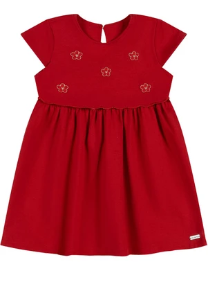 Colorittá - Vestido Bebê Menina Bordado Flores Vermelho - COLORITTÁ
