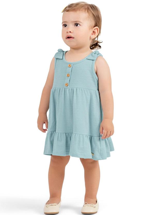 Colorittá - Vestido Bebê Menina Botões Colorittá Azul