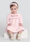 Brandili Mundi - Vestido Bebê Menina com Bordado Florido Rosa - variação: Rosa